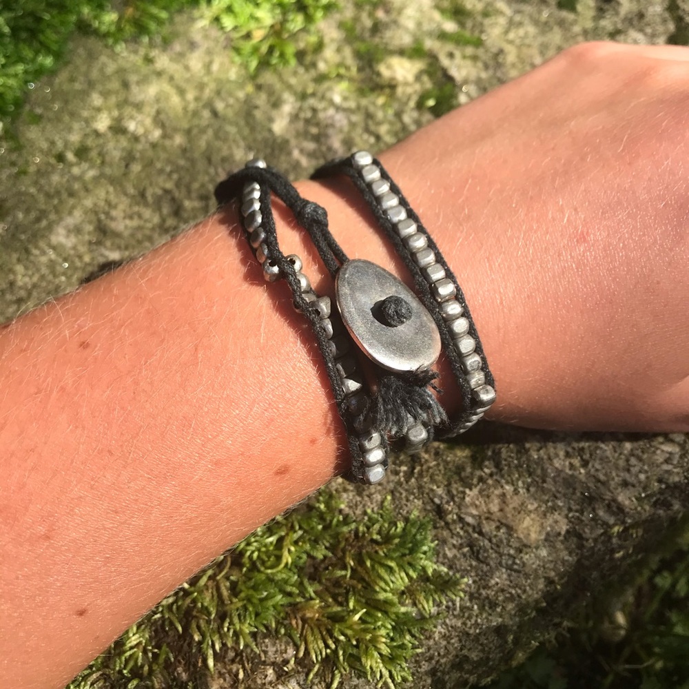 Silver Bead Wrap Bracelet